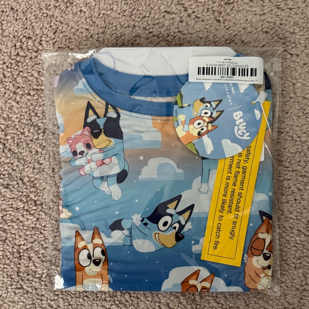 NIB Little Sleepies sleepy time Bluey 2 piece pajama set -size 2T